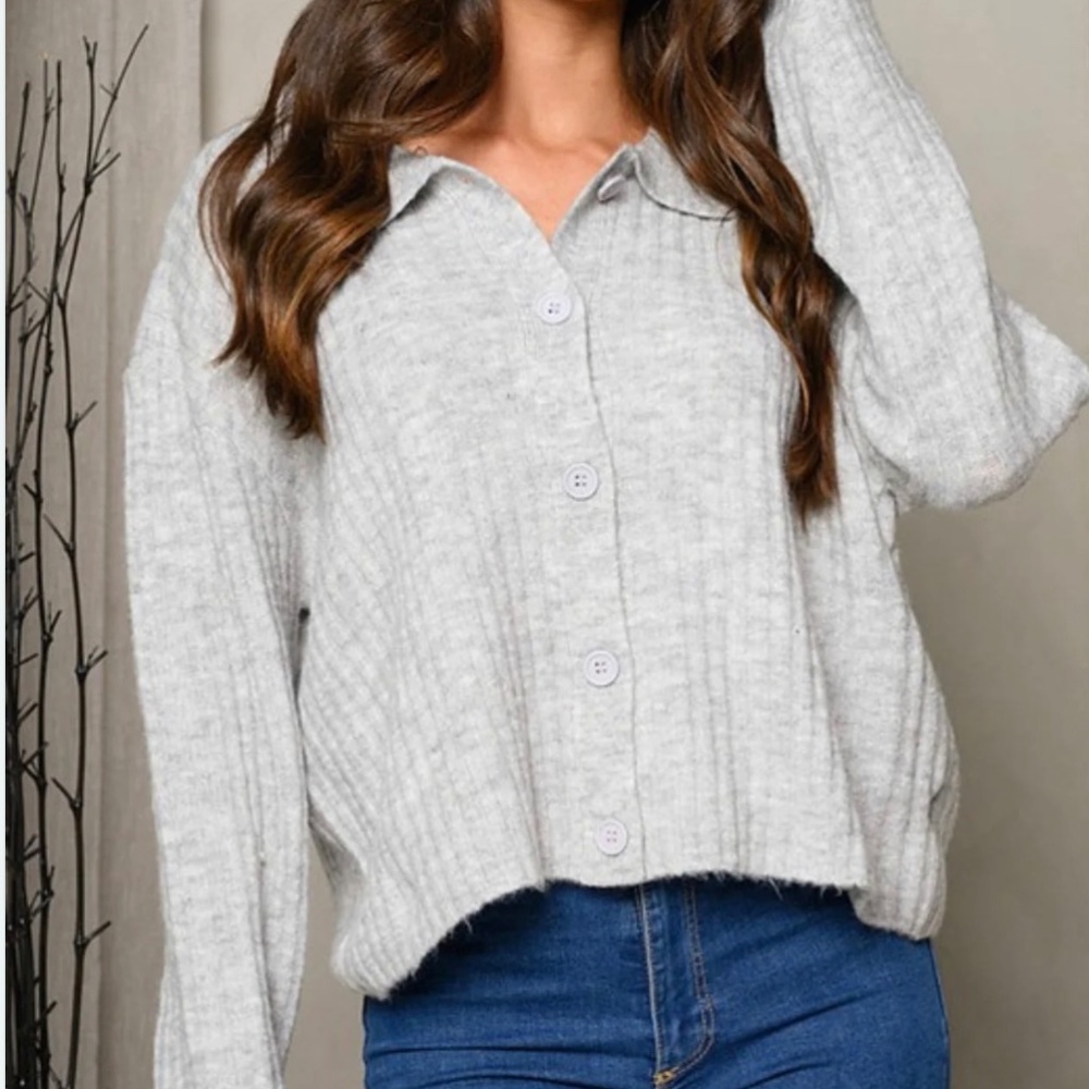 NWOT Grey/Gray Cardigan Sweater